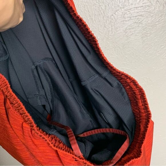 Lululemon pace breaker mens shorts Heather Allover Solar Orange Magma red - Picture 6 of 10